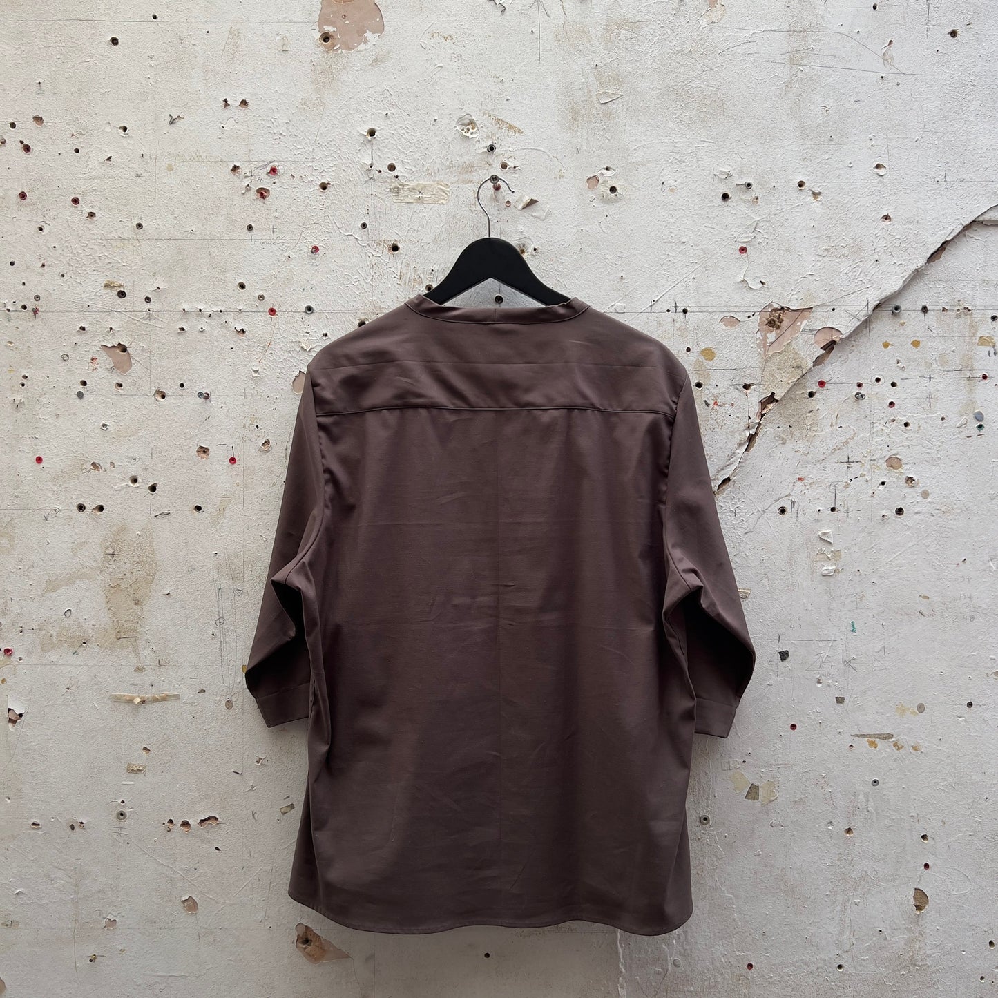 Cotton Wrap Shirt Brown
