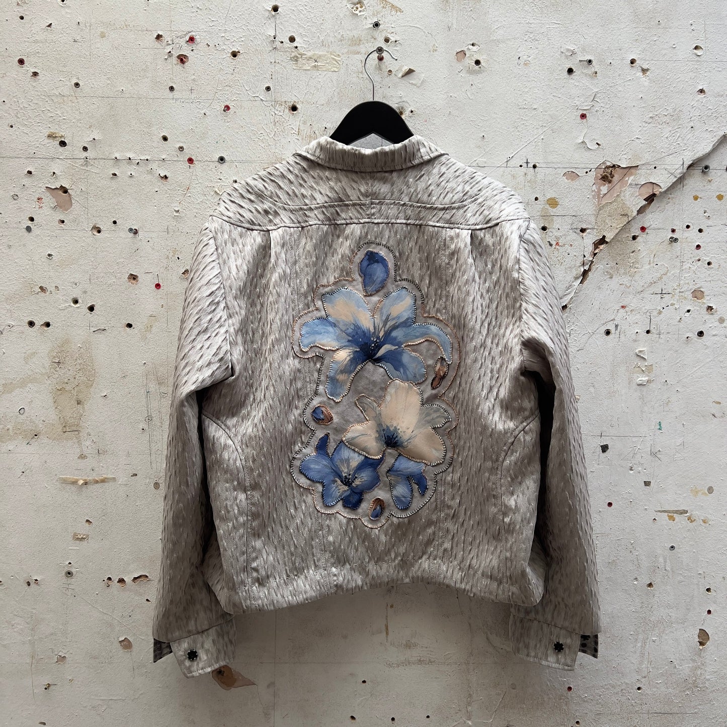 Floral Applique Silver Jacket