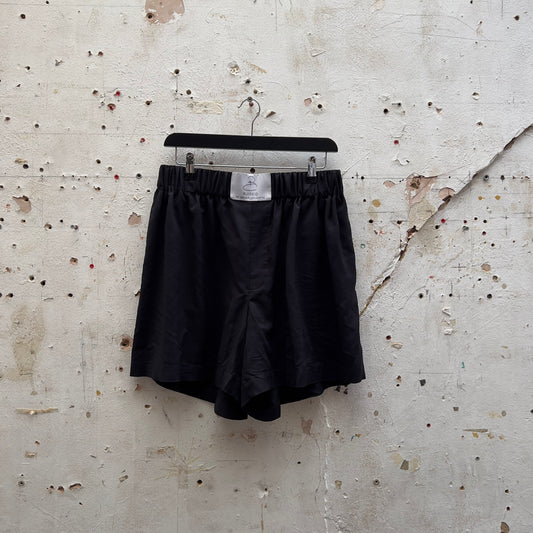 Dyed Black Bamboo Shorts