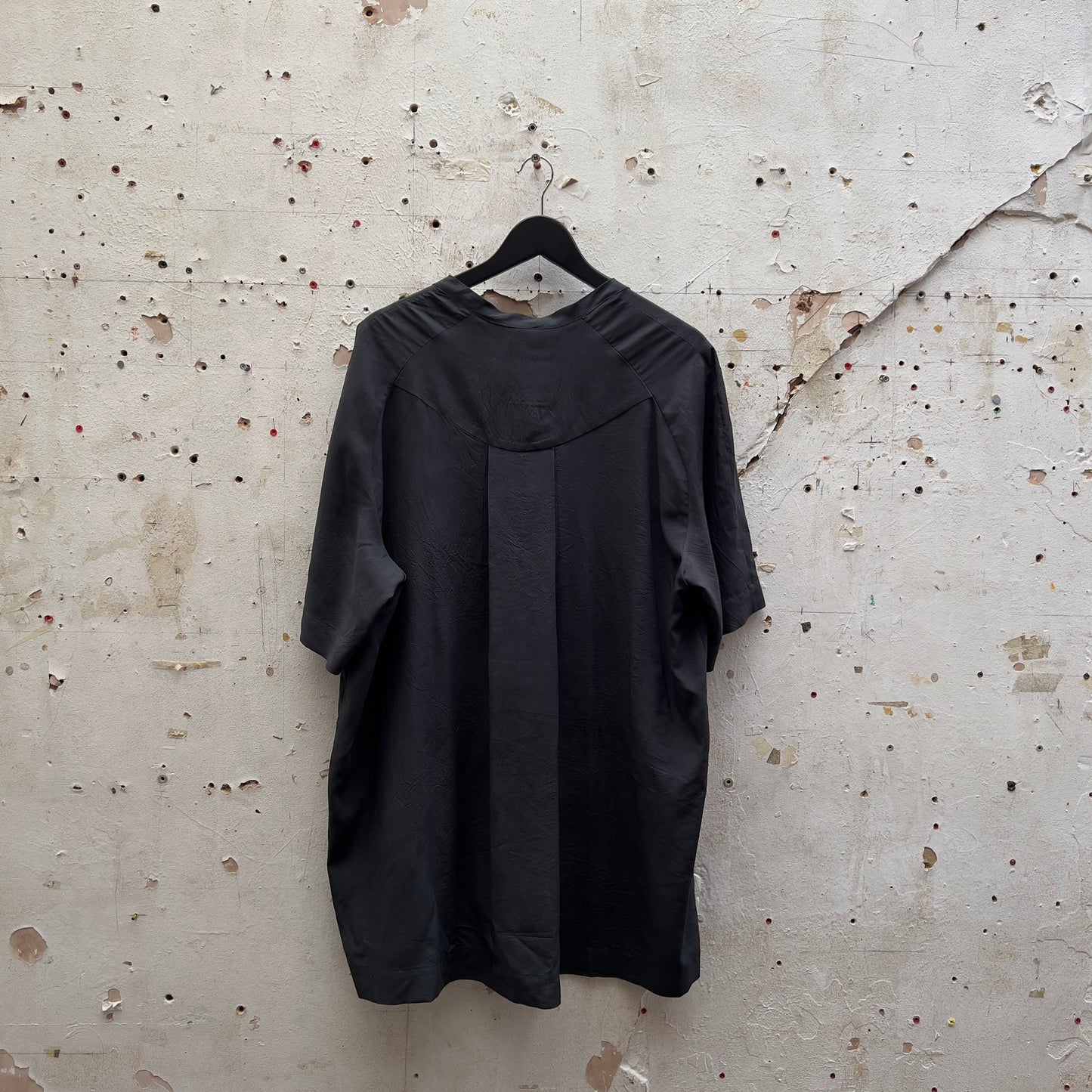 Dyed Charcoal Bamboo Buttonless Shirt